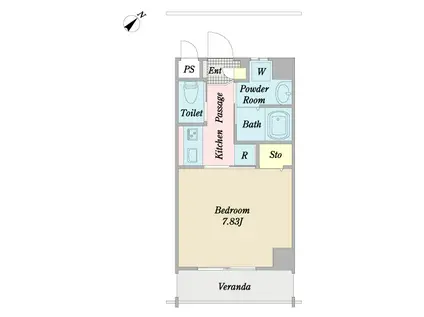 澄和レジデンス前島(1K/6階)の間取り写真