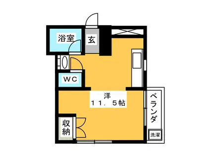 ドルチェやの(ワンルーム/1階)の間取り写真