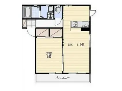 クレセオ平尾(1LDK/1階)の間取り写真