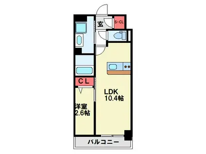 アビターレ博多(1LDK/7階)の間取り写真