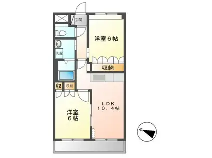 メトロイド I(2LDK/3階)の間取り写真