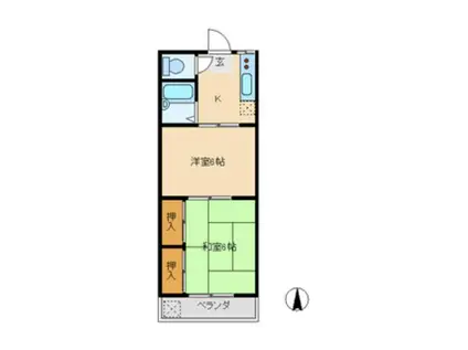 チェリーマンション杉山(2K/3階)の間取り写真