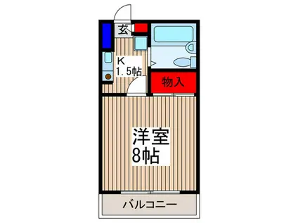 シティパル(1K/3階)の間取り写真