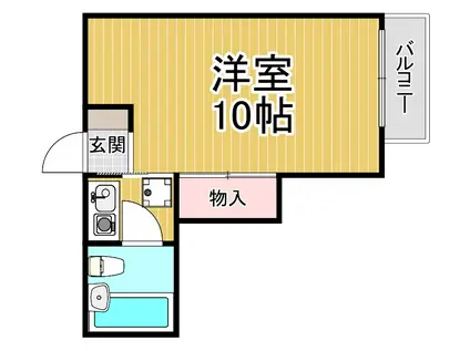 コーポレイ南塚口(ワンルーム/3階)の間取り写真