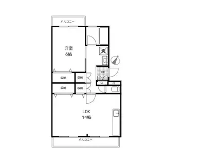 泉ハイツ(1LDK/2階)の間取り写真