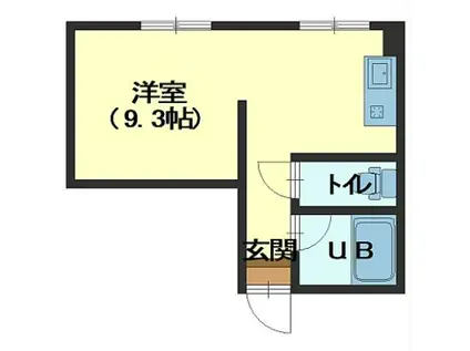 ロジングやなぎだII(ワンルーム/2階)の間取り写真
