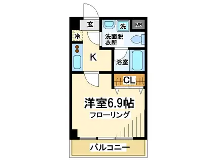 ウィステリア仙川II(1K/1階)の間取り写真