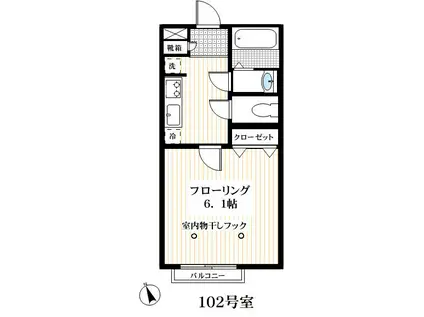 ローゼンハイム(1K/1階)の間取り写真