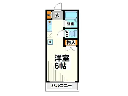 カーサフレスコ(ワンルーム/1階)の間取り写真