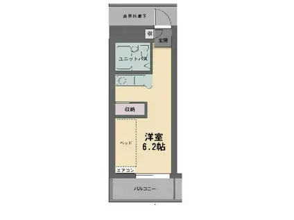 レジデンス清水(ワンルーム/2階)の間取り写真