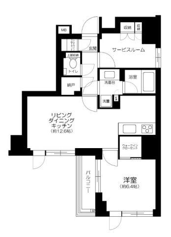 ピアース銀座レジデンス(1LDK/9階)の間取り写真