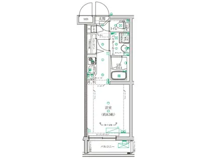 クラリッサ川崎梶ヶ谷(ワンルーム/3階)の間取り写真