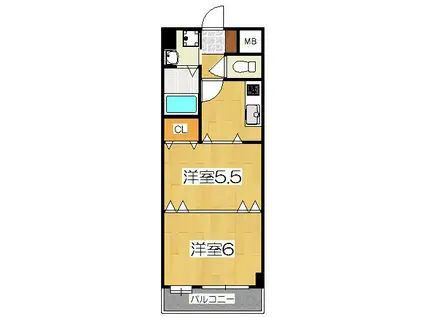 アリスタ四条西洞院(2K/5階)の間取り写真