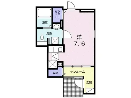 セトル・コンチェルト(ワンルーム/1階)の間取り写真