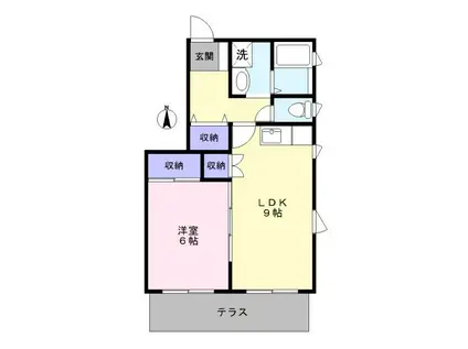 メゾンドキャンズ(1LDK/1階)の間取り写真