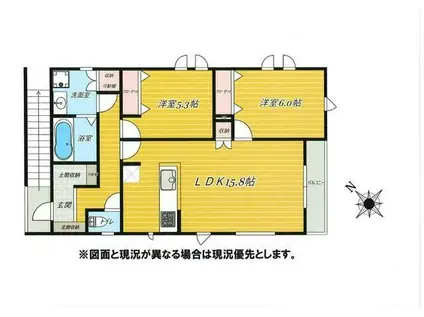 大庭貸アパート2F(2LDK/2階)の間取り写真