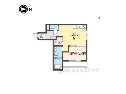 THERESIDENCEKYOTOHIG(1LDK/2階)の間取り写真