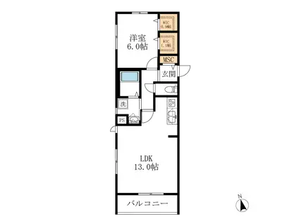 シゲマサ(1LDK/3階)の間取り写真