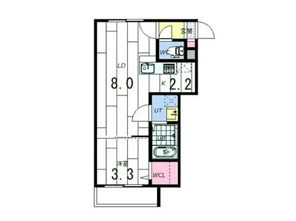 GIULIA196(1LDK/1階)の間取り写真