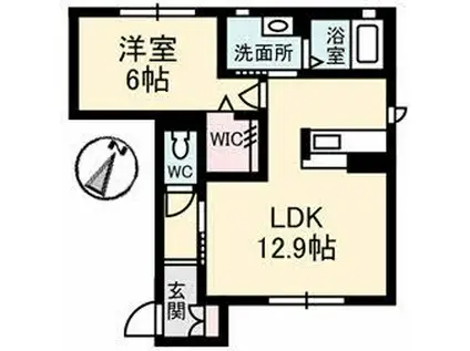 カーサプチポワ(1LDK/1階)の間取り写真