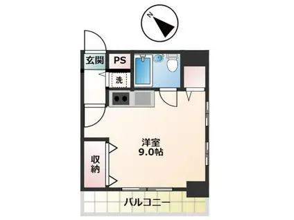 サンフラット佐藤(ワンルーム/6階)の間取り写真