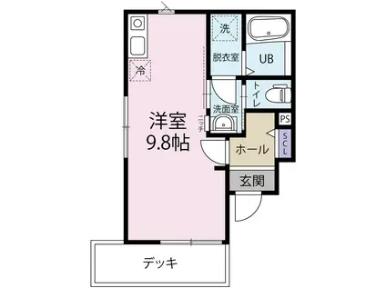 カーサ・マラビーリャ・湘南(ワンルーム/1階)の間取り写真