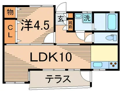 ハイムトモ(1LDK/1階)の間取り写真