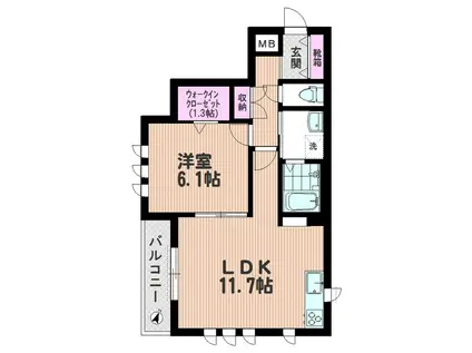 CLAIR BLANC(1LDK/3階)の間取り写真