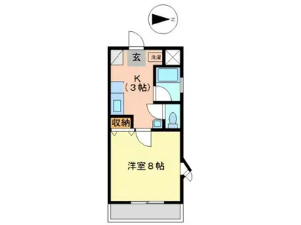 レジデンス田町(1K/2階)の間取り写真