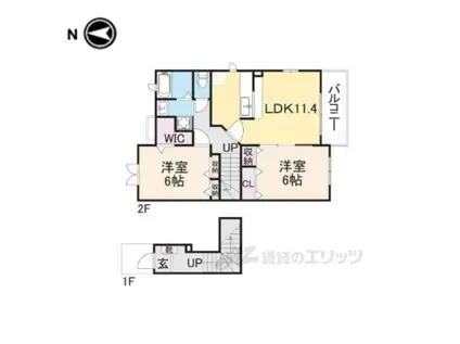 ベル ファミーユⅢ 1番館(2LDK/2階)の間取り写真