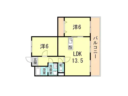 第一柏木ハイツ(2LDK/1階)の間取り写真