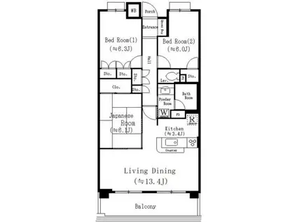 UURコート志木(3LDK/2階)の間取り写真