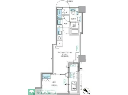 パークアクシス東日本橋(1LDK/11階)の間取り写真