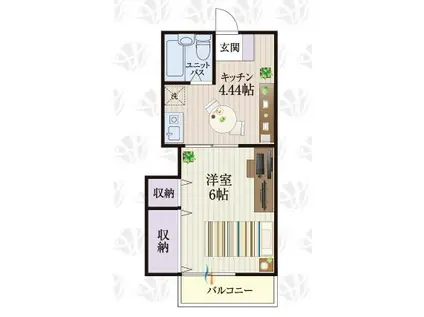 BCASA伊勢崎VRE-BORN(1K/2階)の間取り写真