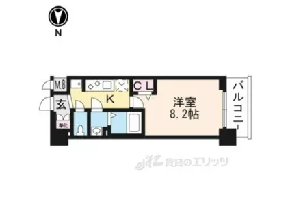 プレサンス THE KYOTO 東福寺 ウエスト(1K/5階)の間取り写真