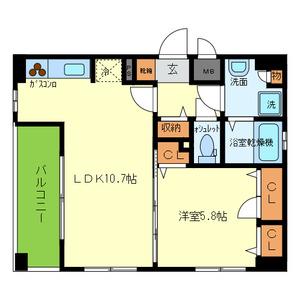 シェーンブルン(1LDK/2階)の間取り写真
