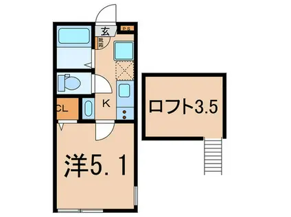 グランデュール横濱山手(1K/2階)の間取り写真