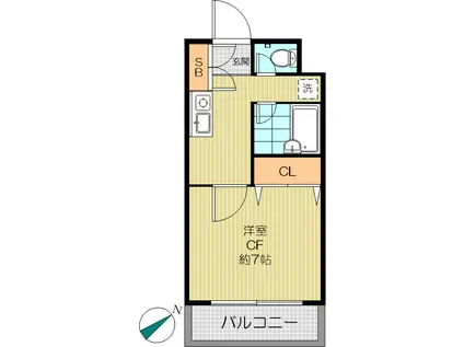 ハウスけやきI(1K/3階)の間取り写真