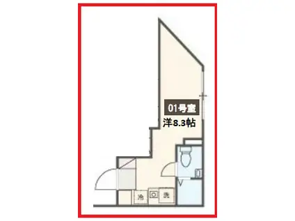 メルディアレジデンス王子(1K/3階)の間取り写真