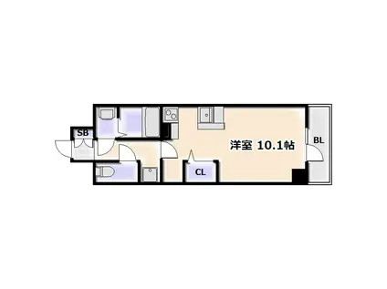 MELDIA CREST TAPP NAMBA ウエスト(ワンルーム/5階)の間取り写真