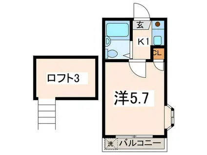 ネルソンパ-トVII(1K/2階)の間取り写真