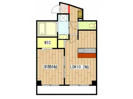 ベルパッソ三篠II(1LDK/4階)の間取り写真