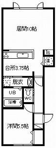 イーストコート(1LDK/1階)の間取り写真