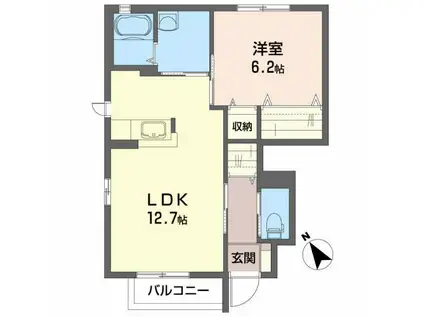 ネーブル・プラネットA(1LDK/1階)の間取り写真