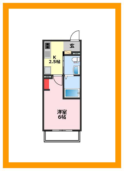 ラフィネ(1K/2階)の間取り写真