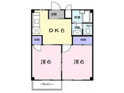 ハイツタナカ(2DK/2階)の間取り写真