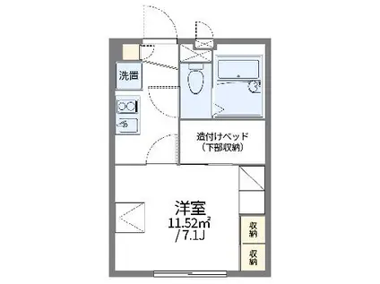レオパレスメルベーユTM(1K/1階)の間取り写真
