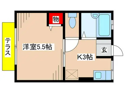 ハイツ小賀(1K/1階)の間取り写真