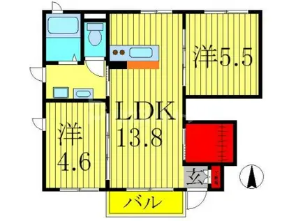マイメゾン・T(2LDK/1階)の間取り写真
