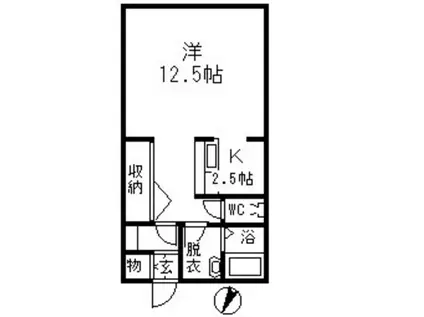 サンテラス(1K/2階)の間取り写真